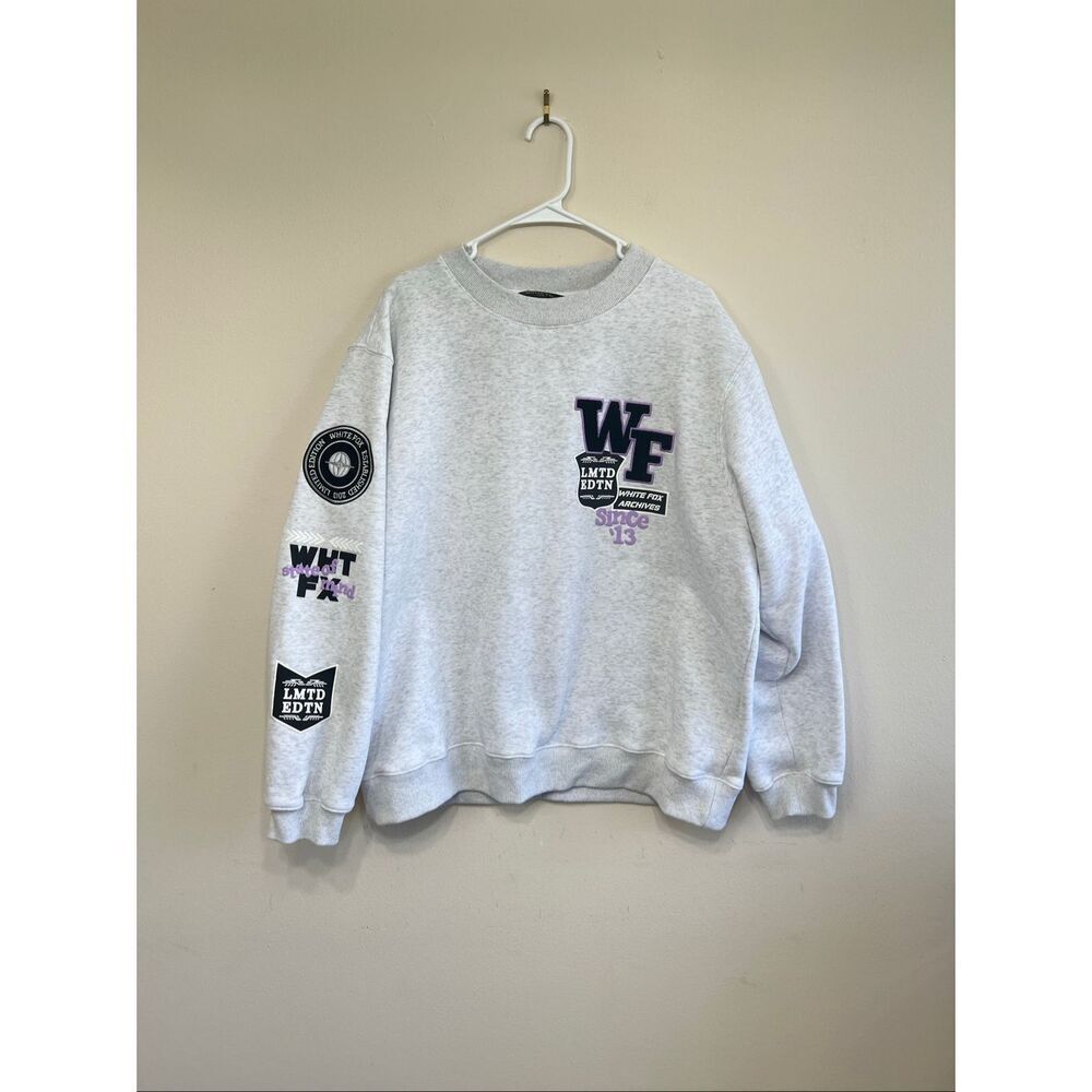 White Fox Gray Limited Edition Crewneck Sweater M/L Women Oversized